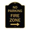 Signmission No Parking Fire Zone W/ Right Arrow, Black & Gold Aluminum Sign, 18" x 24", BG-1824-23617 A-DES-BG-1824-23617 - alternate 1
